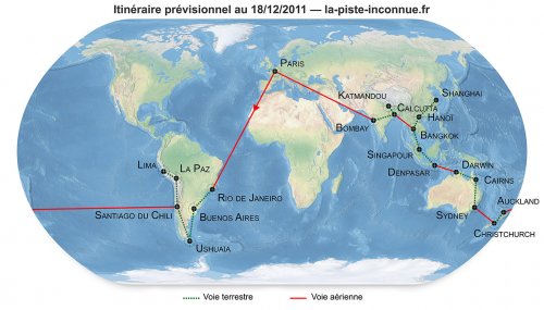 Itinéraire prévisionnel au 18/12/2011